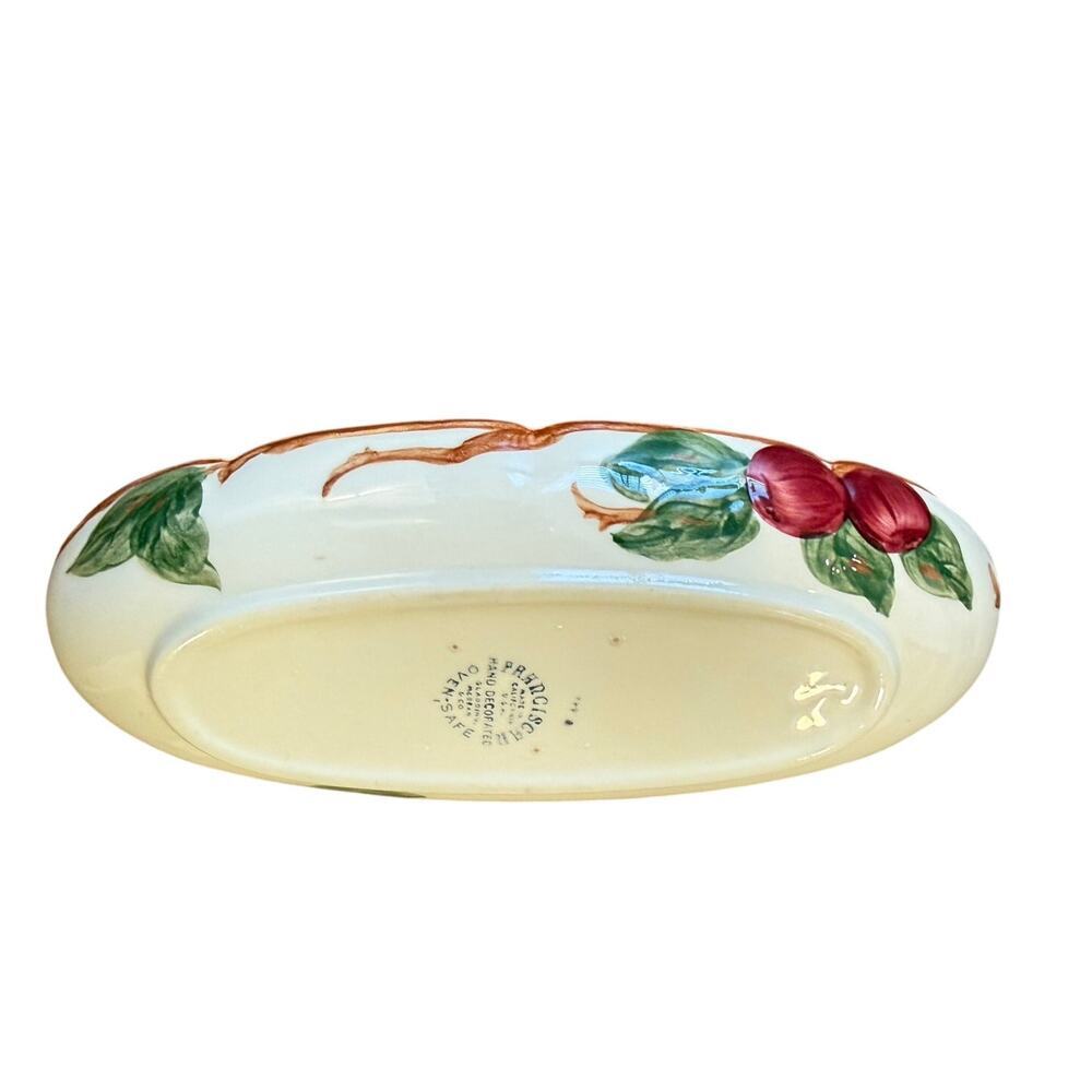 FRANCISCAN Apple Oval Relish Serving Dish 10 x 4 1/2 Vintage Made in USA